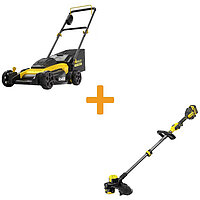 Газонокосилка аккумуляторная Stanley + триммер аккумуляторный (SFMCMW2651M+SFMCSTB933M)