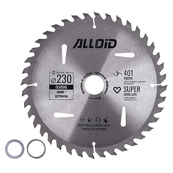 Диск пиляльний по дереву Alloid 230х30,0/25,40/22,20 мм (WS-23040)