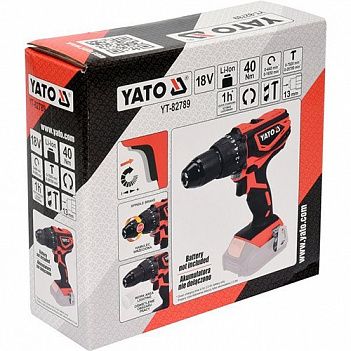 Акумуляторний ударний дриль-шурупокрут Yato (YT-82789) - без акумулятора та зарядного пристрою