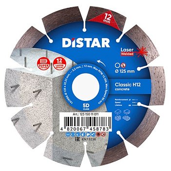 Диск алмазний сегментований Distar 1A1RSS/C3-W Classic Н12 125x22,23x2,2 мм (12315011011)