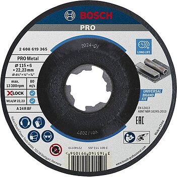 Круг зачистной по металлу Bosch 115 x 6,0 x 22,23 мм (2608619365)