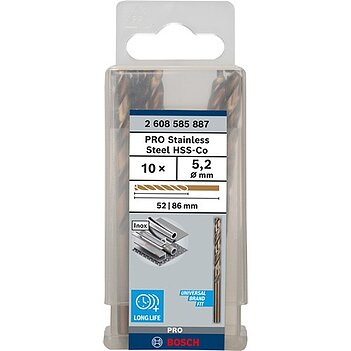 Свердло по металу Bosch HSS-Co 5,2 x 86 мм 10 шт. (2608585887)