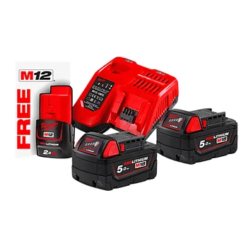 Аккумулятор Li-Ion Milwaukee M18 NRG-502 12,0/18,0В 3 шт. + зарядное устройство (4933459217)
