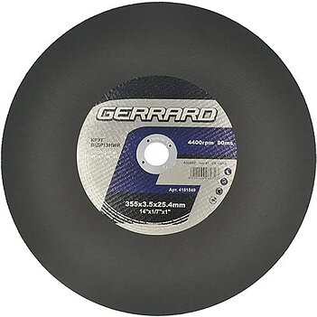 Круг отрезной по металлу Gerrard 4181849 355x3,5x25,4 мм (130995) Круг отрезной по металлу Gerrard 4181849 355x3,5x25,4 мм (130995)