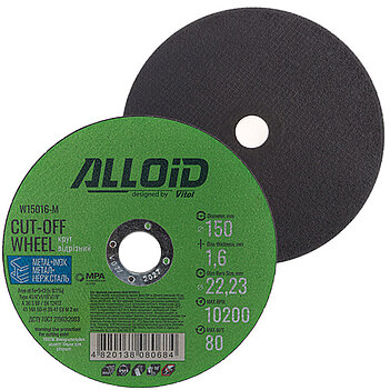 Круг отрезной по металлу Alloid 41 14А 150x1,6x22,23 мм (W15016-M)