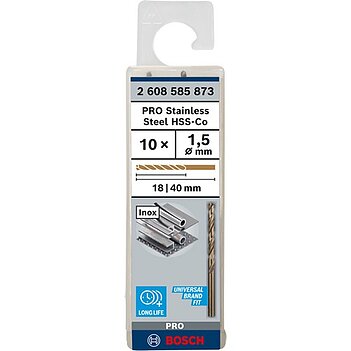 Сверло по металлу Bosch HSS-Co 1,5 x 40 мм 10 шт. (2608585873)