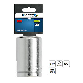 Головка торцевая Spline Hoegert Cr-V 1/2" 24 мм (HT1A424)