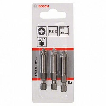 Бита Pozidriv Bosch Extra Hard 1/4" PZ2 3шт (2607001577)