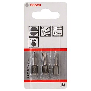 Бита Slotted Bosch Extra Hard 1/4" SL4,0 3 шт. (2607001457)