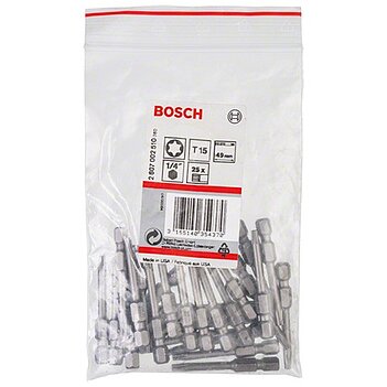 Бита Torx Bosch Extra Hard 1/4" T15 25 шт. (2607002510)