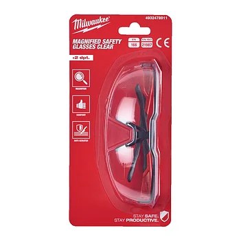 Очки защитные Milwaukee MAGNIFIED с зоной коррекции +2,0 (4932478911)