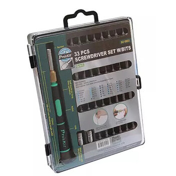 Викрутка з набором біт Pro'sKit 33 шт. (SD-9803)