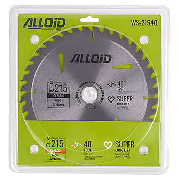 Диск пиляльний по дереву Alloid 215х30,0/25,40 мм (WS-21540)
