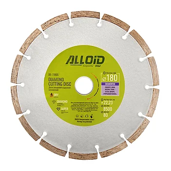 Диск алмазный сегментированный Alloid 180х22,23мм 1шт (DS-7180S)
