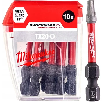 Біта ударна Torx Milwaukee Shockwave Impact Duty 1/4" TX20 10 шт. (4932430877)