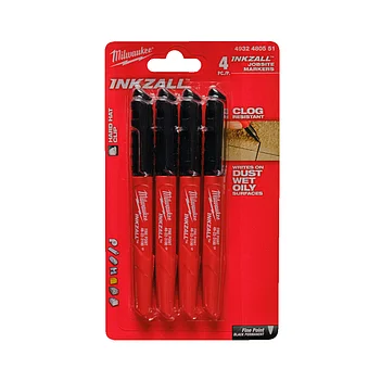 Маркер столярный Milwaukee INKZALL 4 шт. черный (4932480551)