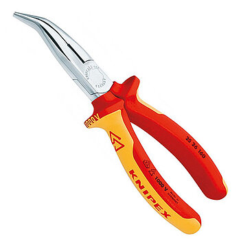 Длинногубцы изогнутые диэлектрические KNIPEX 1000V VDE 160 мм (25 26 160) Длинногубцы изогнутые диэлектрические KNIPEX 1000V VDE 160 мм (25 26 160)