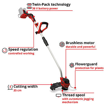 Тример акумуляторний Einhell GP-CT 36/35 Li BL-Solo (3411330) - без акумулятора та зарядного пристрою