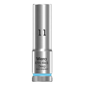 Головка торцевая 6-гранная удлиненная WERA 8790 HMB Deep Cr-V 3/8" 11 мм (05004533001)