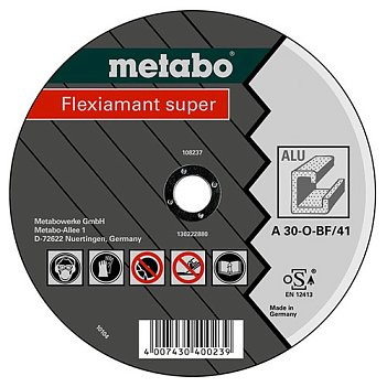 Круг отрезной по металлу Metabo Flexiamant super Premium, A30-O 180x3,0x22,23 мм (616122000)