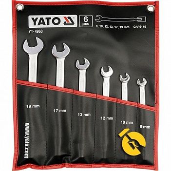Набір ключів ріжково-торцевих з шарніром Yato 6 шт (YT-4960)