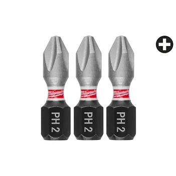 Бита ударная Phillips Milwaukee Shockwave Impact Duty 1/4" PH2 3 шт. (4932500353)