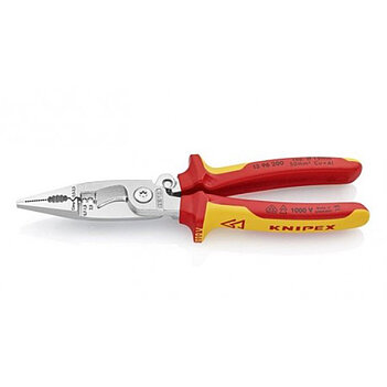Длинногубцы прямые диэлектрические со съемниками изоляции KNIPEX 6в1 1000V VDE 200 мм (13 96 200)