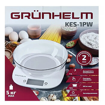 Ваги кухонні з чашею Grunhelm KES-1PW (136007)