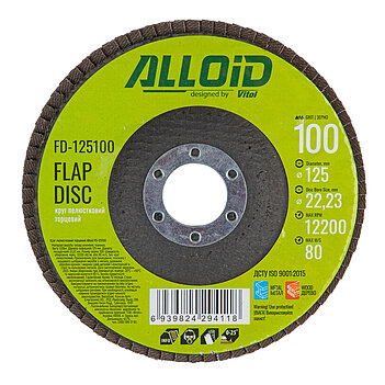 Круг лепестковый шлифовальный Alloid 125мм х Р100 (FD-125100)