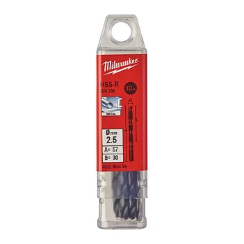 Свердло по металу Milwaukee HSS-R 2,5х57 мм 10 шт. (4932363459)