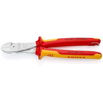 Бокорізи діелектричні KNIPEX 250 мм прецизійні із кріпленням для страховки від падіння 1000V (74 06 250 T)