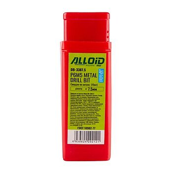 Сверло по металлу Alloid Р6М5 7,5 мм 1 шт. (DB-3387.5)
