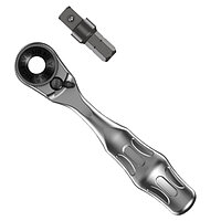 Тріскачка з бітотримачем WERA 8001 A SB Zyklop mini 1/4" 60 зубца з перехідником (05073230001)