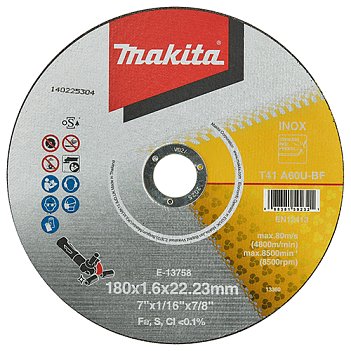 Круг відрізний по металу Makita 180x22,23x1,6 мм (E-13758)