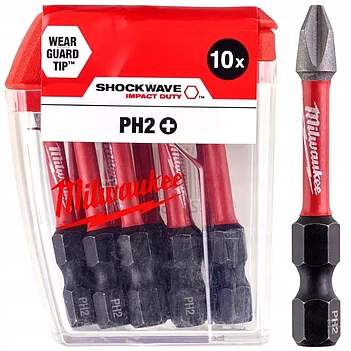 Біта ударна Phillips Milwaukee Shockwave Impact Duty 1/4" PH2 10 шт. (4932430855)