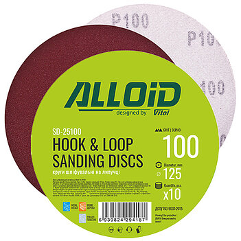 Шліфувальний круг Alloid 125 мм Р100 10 шт. (SD-25100)