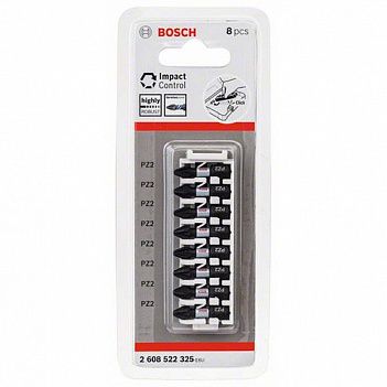 Бита Pozidriv ударная Bosch Impact Control 1/4" PZ2 8шт (2608522325)