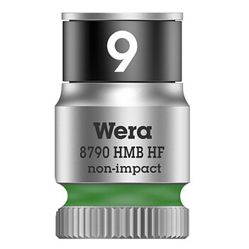 Головка торцевая 6-гранная WERA Zyklop 8790 HMB HF Cr-V 3/8" 9 мм с фиксирующей функцией (05003743001)