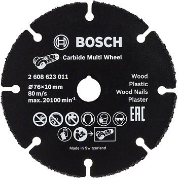 Круг отрезной по дереву и металлу Bosch Carbide Multi Wheel 76x10мм (2608623011)