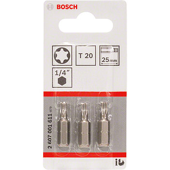 Бита Torx Bosch 1/4" T20 Extra-Hart 3 шт. (2607001611)