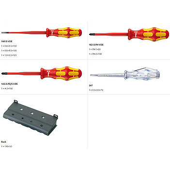 Набор отверток диэлектрических WERA Kraftform Plus160 iS/7 Slim 7 шт. (05006480001)