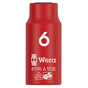 Головка торцевая 6-гранная диэлектрическая WERA 8790 A VDE 1/4" 6 мм (05005933001)