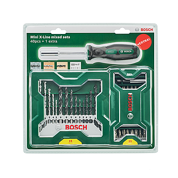 Набір біт і свердел Bosch Mini-X-Line Sets plus Handle 41 шт. (2607017655)