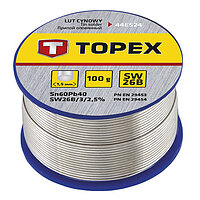 Припой TOPEX Sn60Pb40 1,5 мм 100 г с флюсом (44E524)