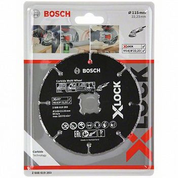 Круг отрезной по дереву Bosch X-LOCK Carbide Multi Wheel 115x1,0x22,23мм (2608619283)