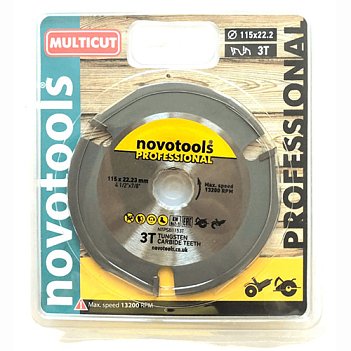 Диск пиляльний по дереву NovoTools Professional 115х22,23мм (NTPSB1153T)