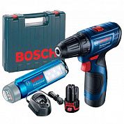 Аккумуляторная дрель-шуруповерт Bosch GSR 120 LI + Фонарь GLI 12V-300 (06019G8004)