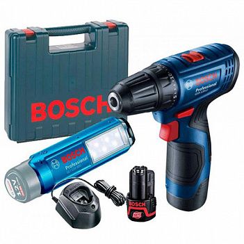 Аккумуляторная дрель-шуруповерт Bosch GSR 120 LI + Фонарь GLI 12V-300 (06019G8004) Аккумуляторная дрель-шуруповерт Bosch GSR 120 LI + Фонарь GLI 12V-300 (06019G8004)