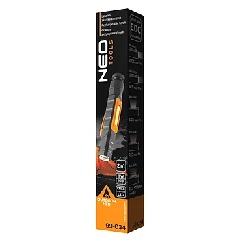 Фонарь аккумуляторный Neo Tools 3,7В 2в1 (99-034)
