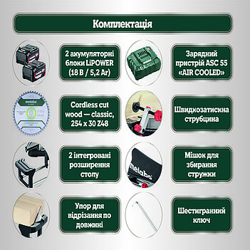 Пила торцювальна акумуляторна Metabo KGS 18 LTX BL 254 (614254650)